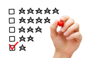 I'm going to give this lawsuit only 1 star. Photo credit: Hand putting check mark with red marker on poor one star rating // ShutterStock